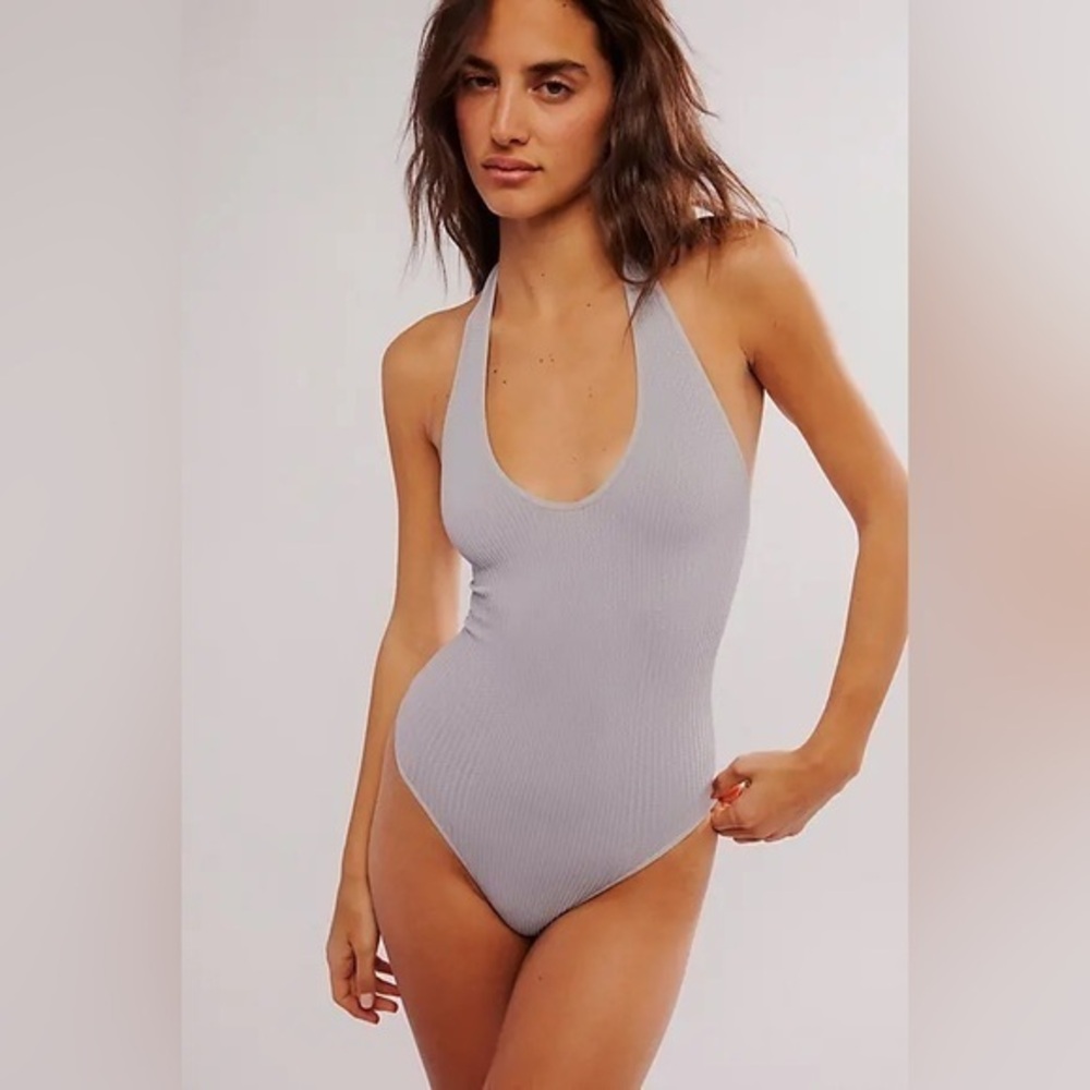 Free People Clean Slate Halter Bodysuit M/L NWOT